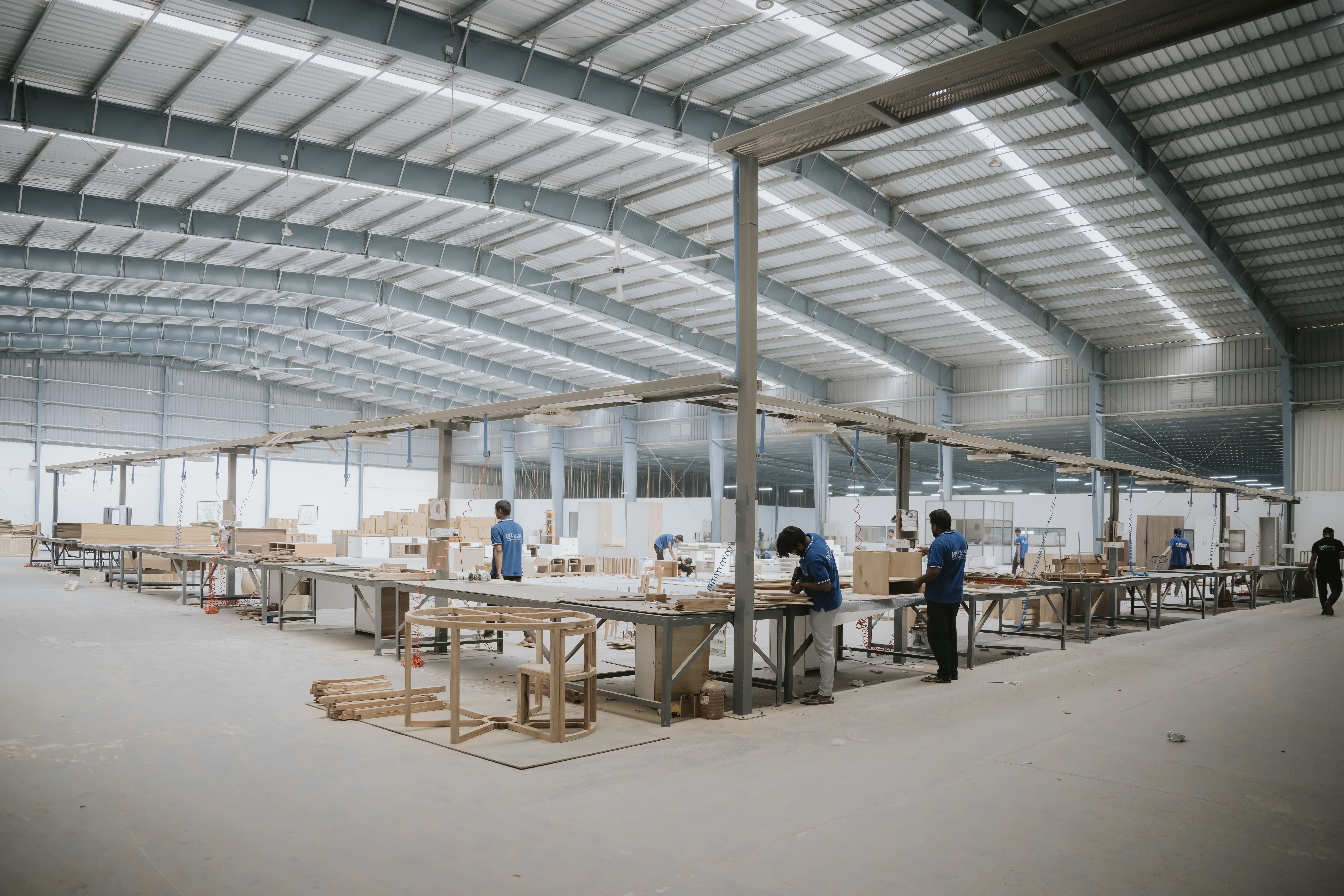 Factory image showing machinery setup